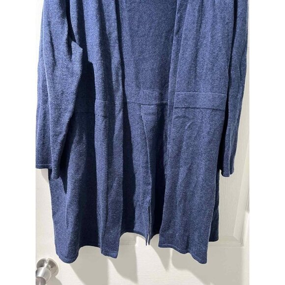 Talbots Petite Blue Cotton Blend  Open Front Knit Cardigan Sweater Petite 2X - Picture 6 of 9